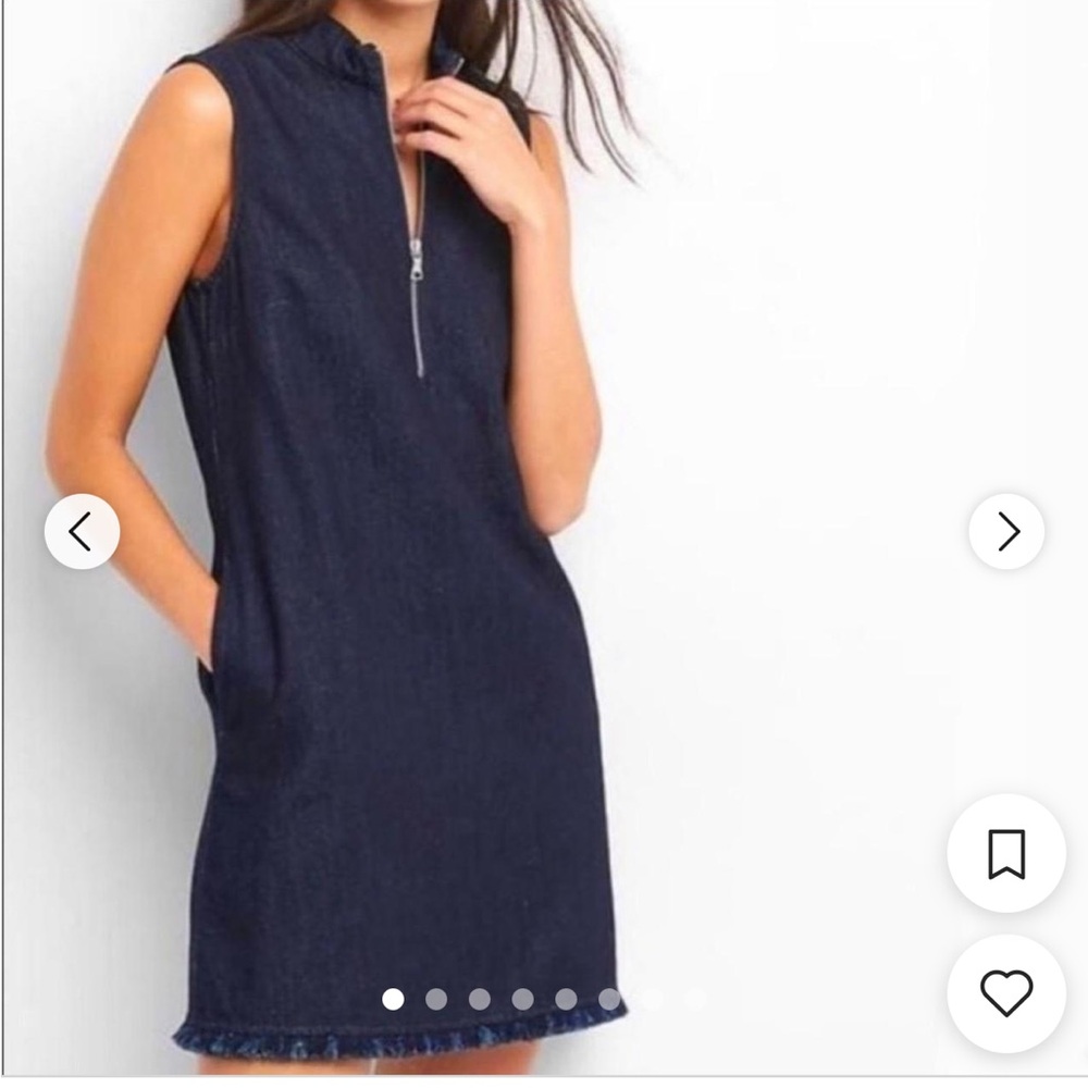 GAP Sleeveless Denim Dress - Dark Blue